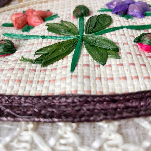 Vintage Woven Lacy Tote Bag - Picture 3 of 6